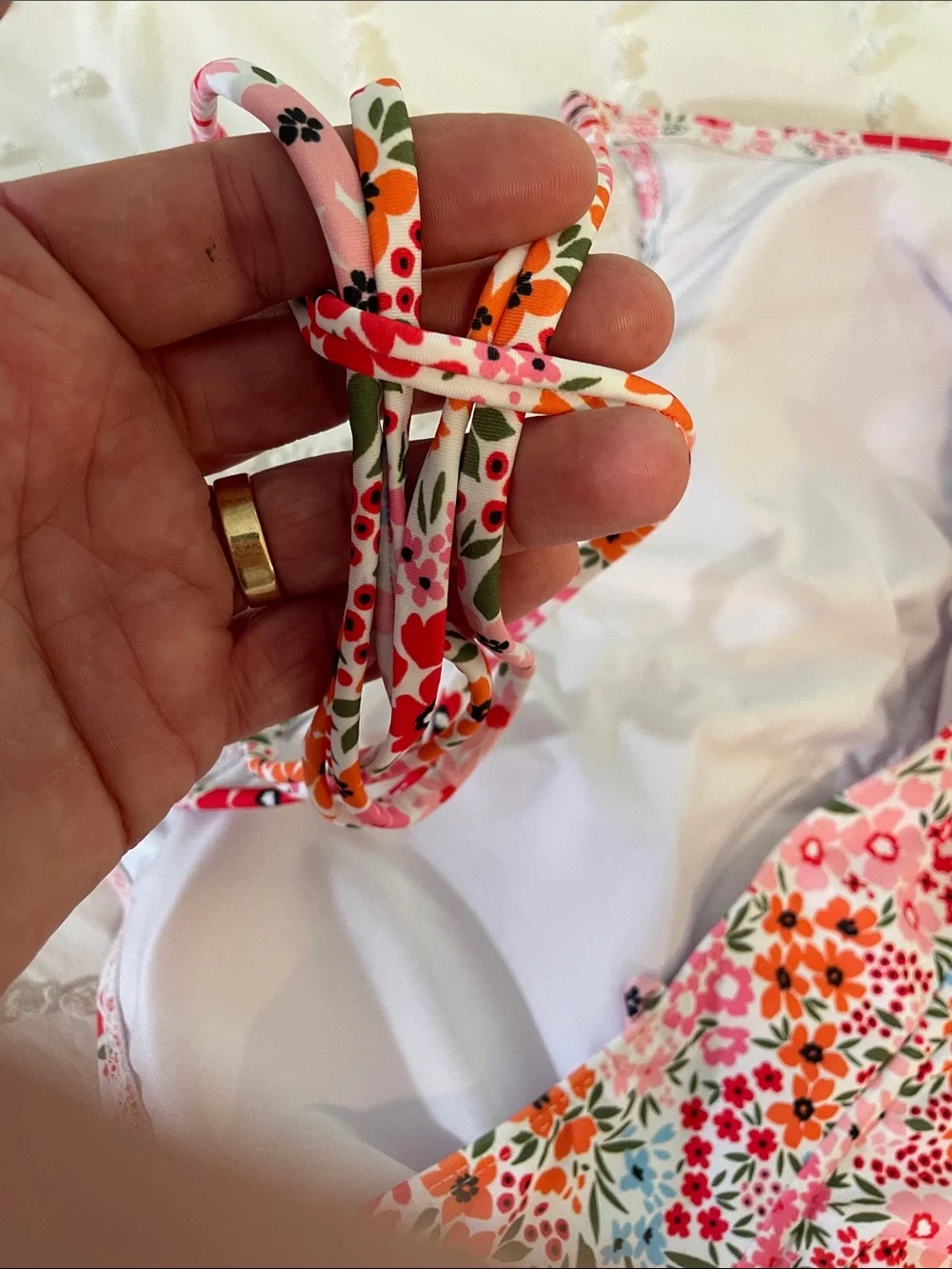Jolefille Floral Pink Ruffle Tankini Set nwot